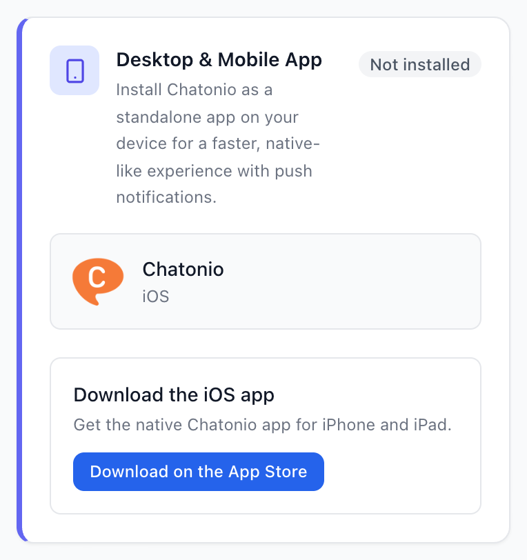 Settings, Apps tab on an iPhone, showing a Download on the App Store button